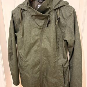 MEC Forest Green Rain jacket with hood